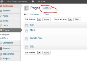 Pages add new circled