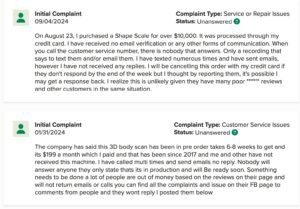 Shape Scale customer complaints 