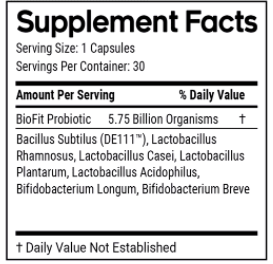 Biofit nutrition supplement facts