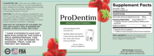 Prodentim Supplement Facts Label
